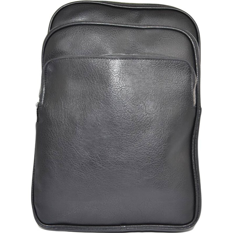Malu Shoes Zaino uomo borsa nero cartella tascata chiusura a zip 2 aperture vari scompartimenti frontale capiente bagaglio viaggio