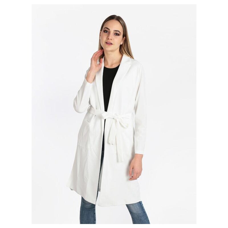 Lumina Spolverino Donna Con Cintura Giacche Leggere Bianco Taglia M
