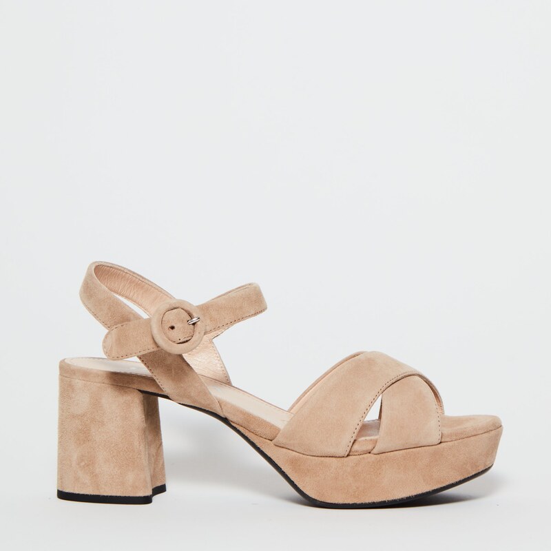 Prada Sandalo in camoscio cipria