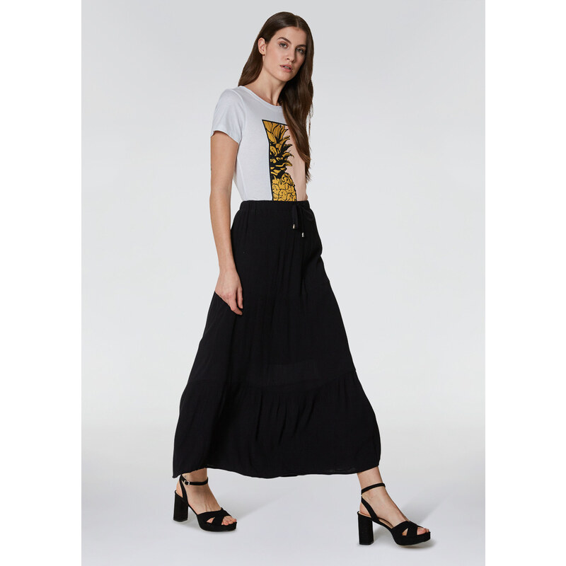 Conbipel Gonna in crepe di viscosa Donna Nero