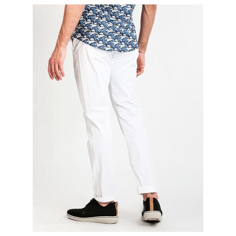Baci & Abbracci Pantaloni In Cotone Slim Fit Casual Uomo Bianco Taglia 44
