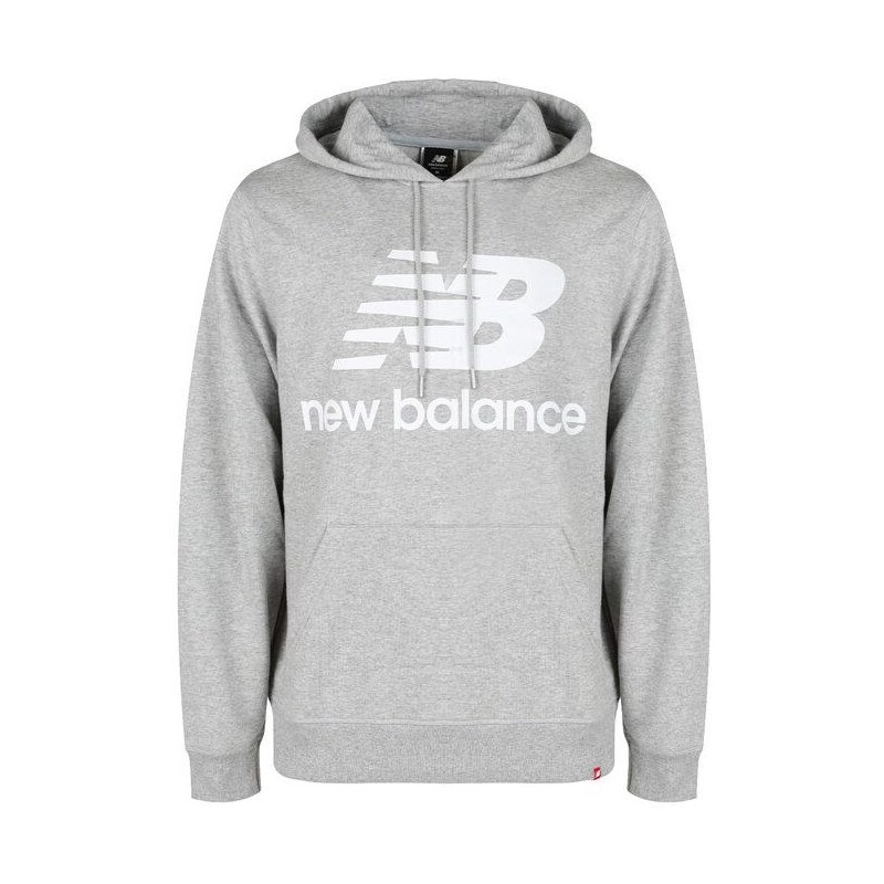 New Balance Felpa Uomo Con Cappuccio e Stampa Logo Grigio Taglia M Stileo