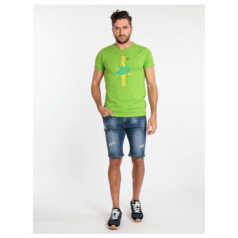 Coveri Collection T-shirt Manica Corta Uomo Con Scritte Verde Taglia Xl