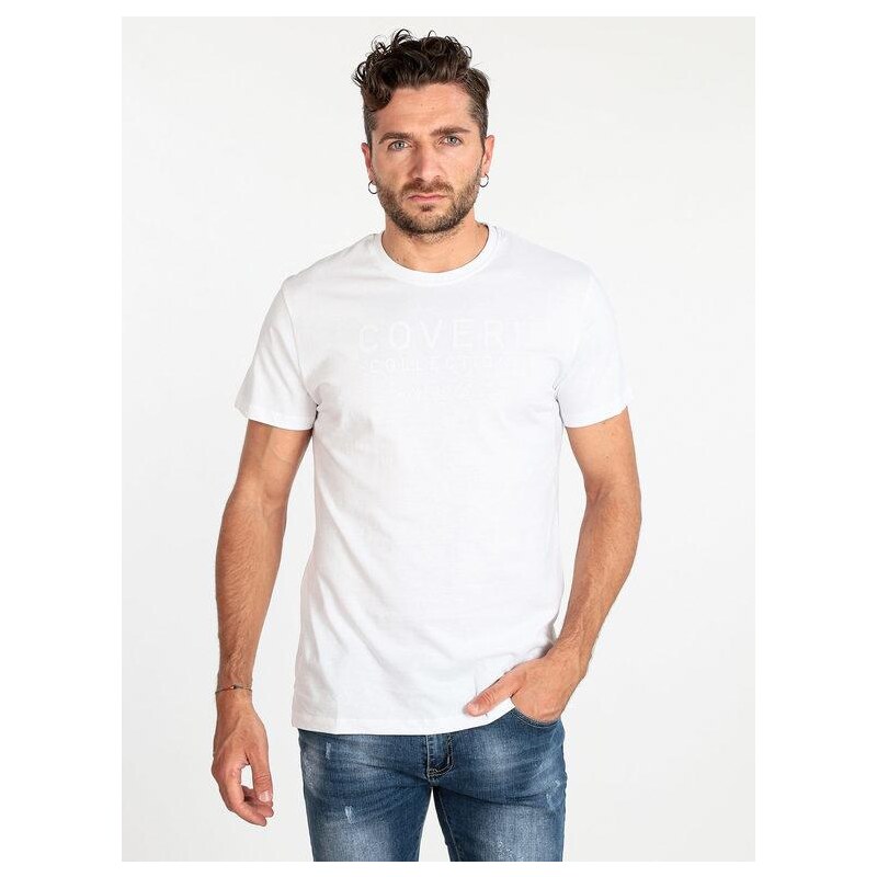 Coveri Collection T-shirt Manica Corta Uomo Con Scritta Bianco Taglia Xxl