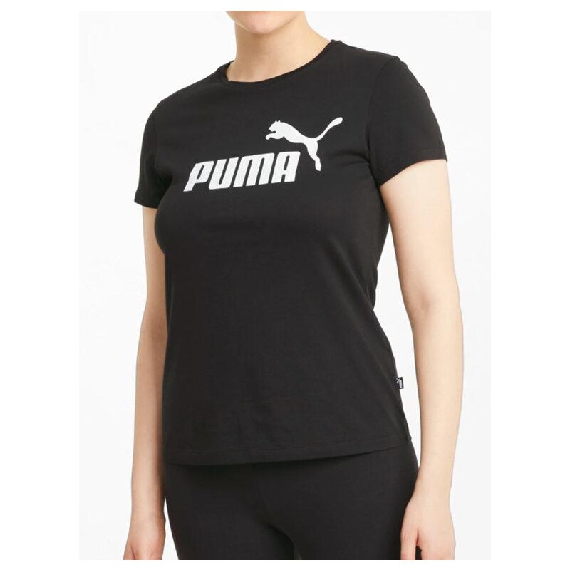 Puma Ess Logo Tee T-shirt Donna In Cotone Nero Taglia 3xl