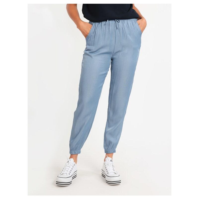 Solada Pantaloni Donna Leggeri Con Polsino Casual Blu Taglia X/2xl