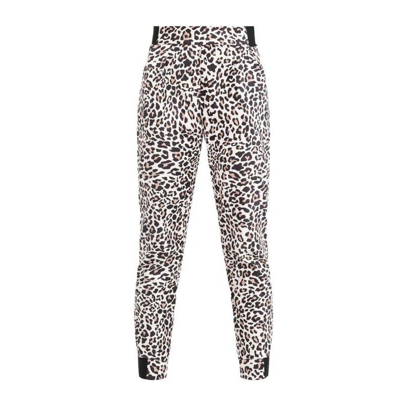 Solada Pantaloni Leopardati Donna In Tessuto Scamosciato Casual Beige Taglia Unica