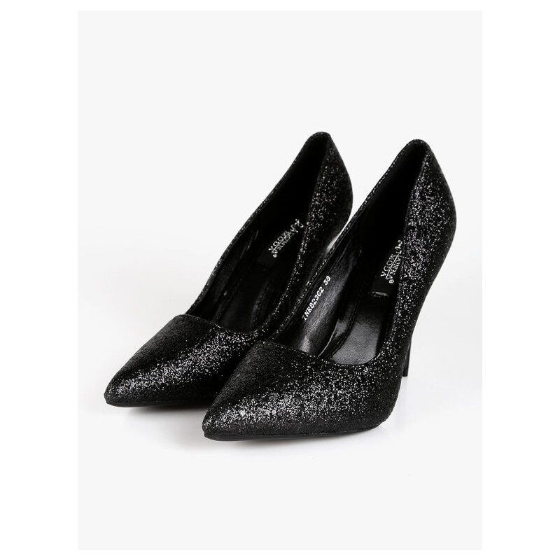 La Donna Moda Decolletè Glitter Con Tacco a Spillo Decolleté Nero Taglia 36