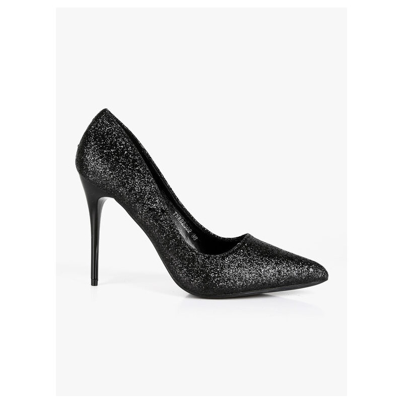 La Donna Moda Decolletè Glitter Con Tacco a Spillo Decolleté Nero Taglia 36