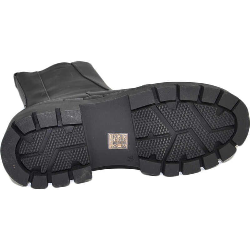 Malu Shoes Stivaletti donna platform chelsea boots combat nero opaco gommato fondo alto zip elastico laterale moda tendenza