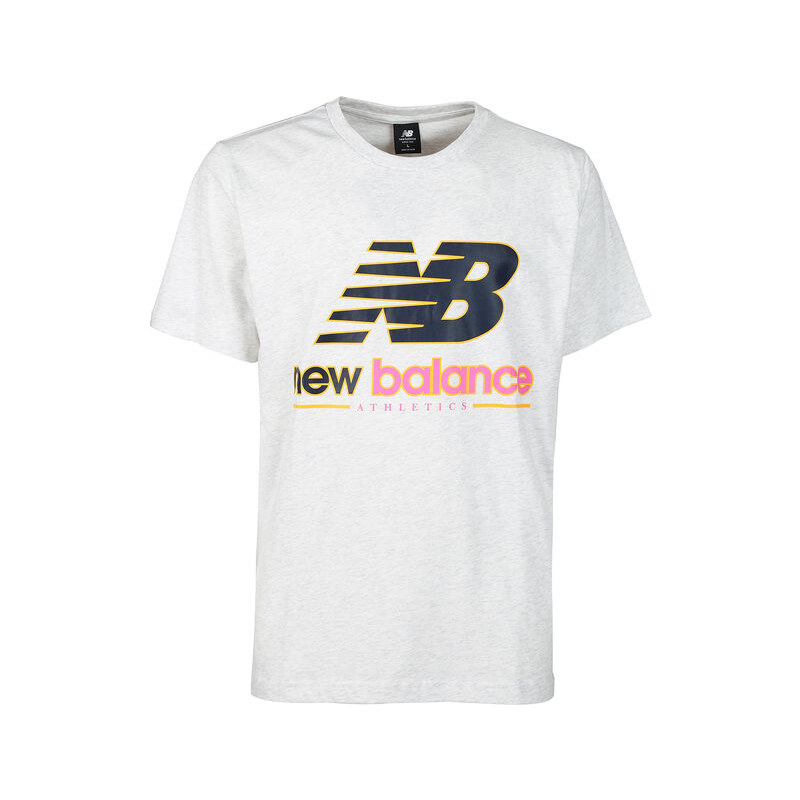 New Balance T-shirt Manica Corta Uomo Con Scritta Grigio Taglia M