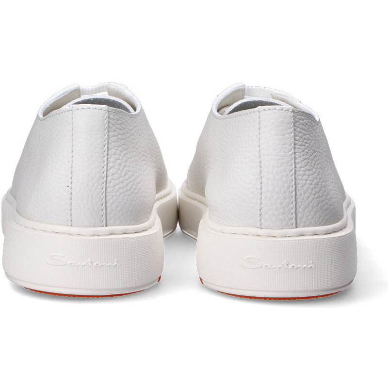 Santoni Sneaker low top pelle bianca