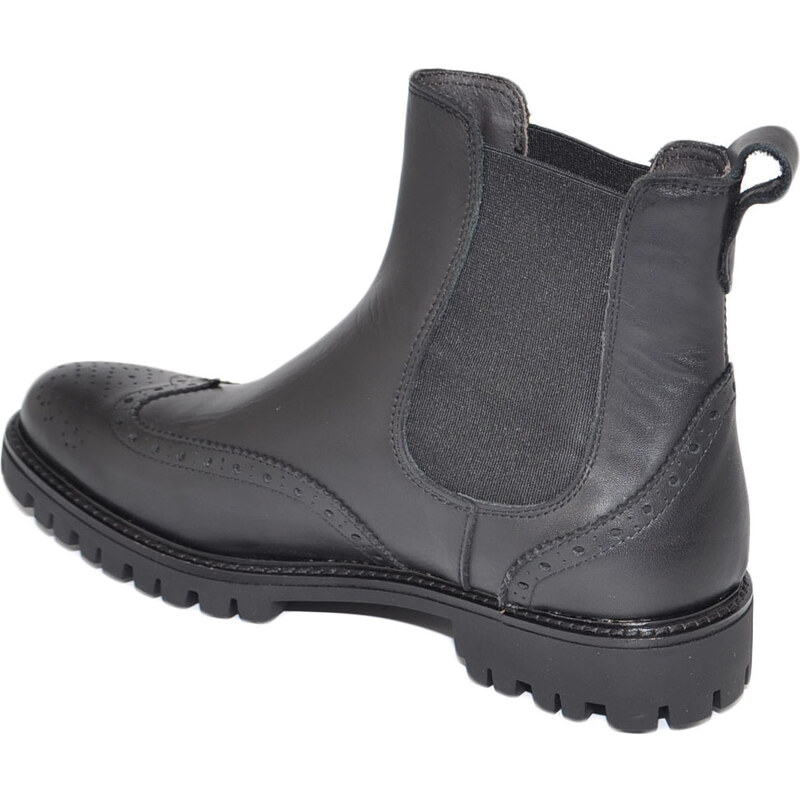 Malu Shoes Beatles uomo stivaletto scarpe elastico in vera pelle nappa nero francesina fondo gomma roccia made in italy invernale