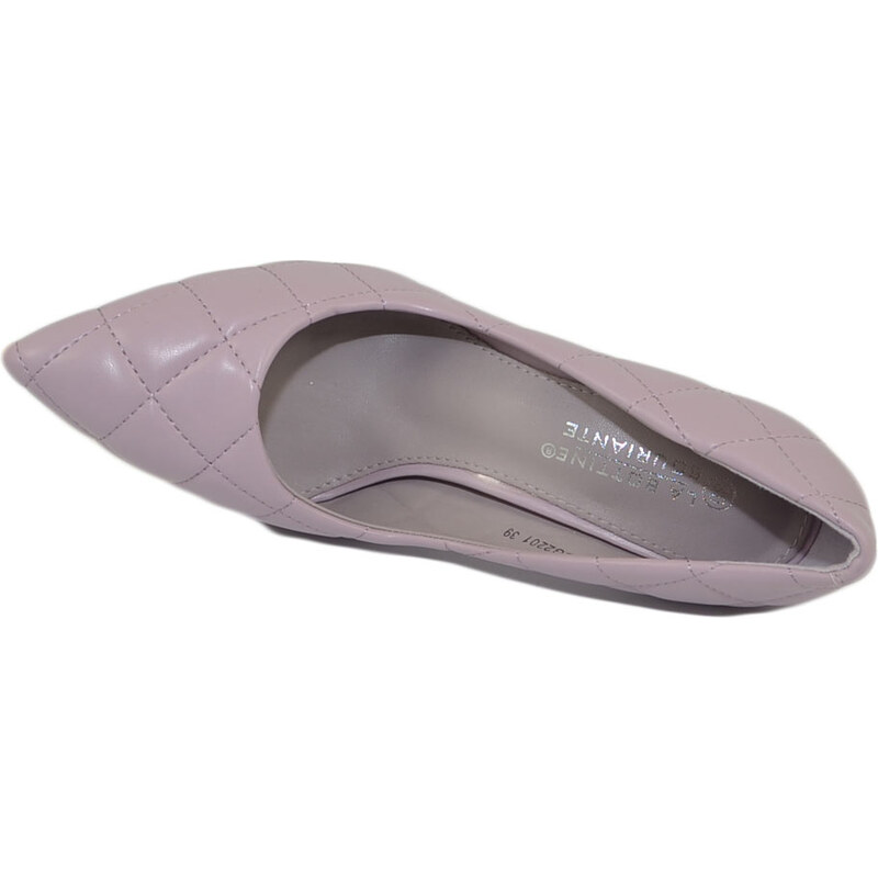 Malu Shoes Scarpe donna decollete a punta elegante in pelle trapuntata lilla glicine viola tacco a spillo 12 cm moda evento