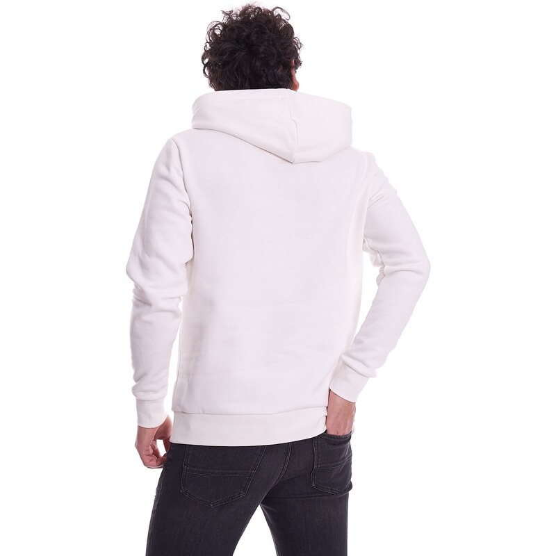 Trussardi Jeans FELPA TRUSSARDI CON CAPPUCCIO STAMPATA, Colore Bianco
