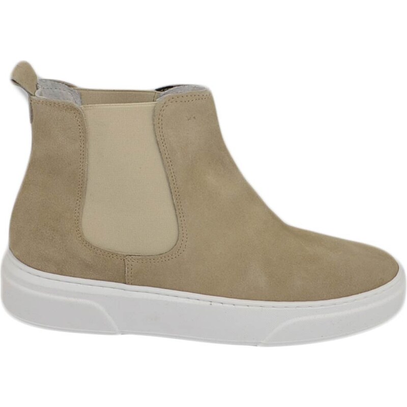 Malu Shoes Beatles Uomo Stivaletto Con Elastico In Vera Pelle Scamosciata Beige Suola Gomma Bianca Sportiva Made In Italy Handmade Uomo 53967695