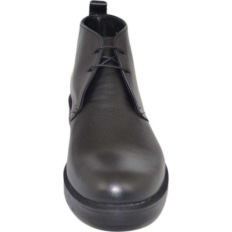 Malu Shoes Scarpe polacchino uomo invernale vera pelle morbida nero comfort con gomma sottile da professionista handmade in italy