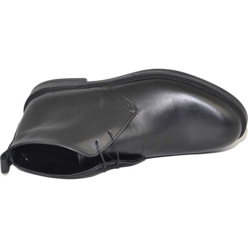 Malu Shoes Scarpe polacchino uomo invernale vera pelle morbida nero comfort con gomma sottile da professionista handmade in italy