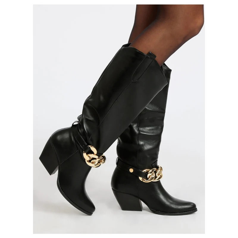 Bellamica Stivali Donna Camperos Con Tacco Nero Taglia 41