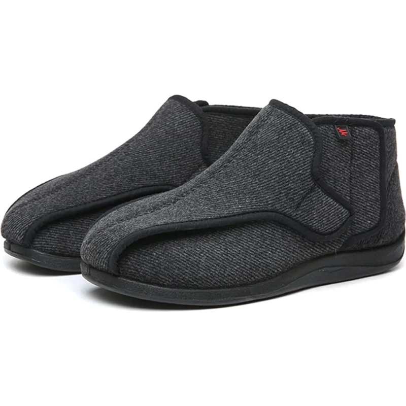 FitVille Pantofole Diabetiche Per Uomo Scarpe Extra Larghe Per Piedi Gonfi Ciabatte Regolabili Per La Neuropatia Dolorosa Dei Piedi Degli Anziani 41 EU X-Large