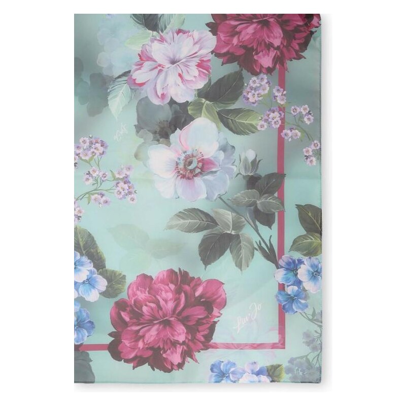 Stola Donna 90 x 180 cm LIU JO Better Blu con Motivo Grafico con Logo