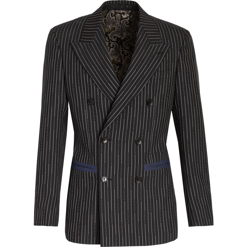 Blazer doppiopetto verde bosco spigato in tweed