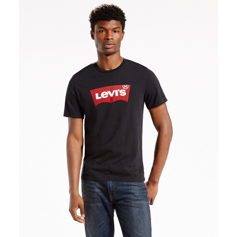 Levi's T-Shirt Graphic Setin Tee Uomo - Nera logo rosso