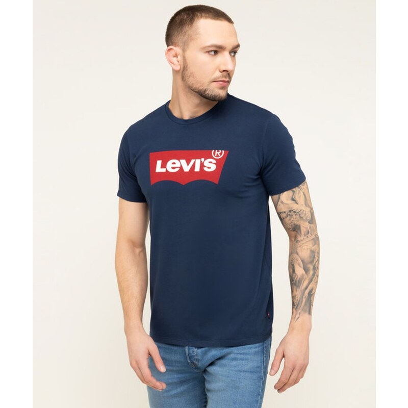 Levi's T-Shirt Housemark Standard Dress Blues Uomo Blu con logo rosso