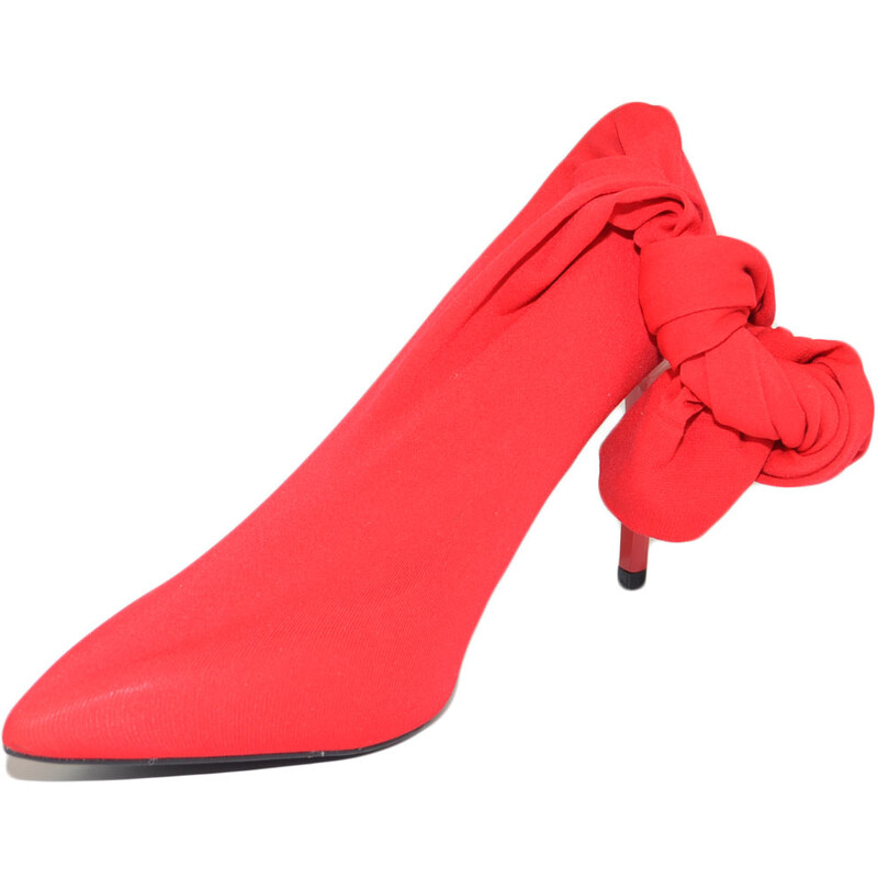 Malu Shoes Stivali alti donna in calza elastica rosso effetto autoregge aderente tendenza sopra ginocchio punta con tacco a spillo