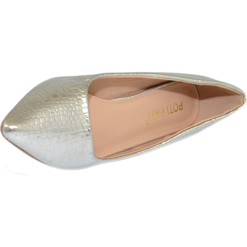 Malu Shoes Decollete' scarpe donna a punta tartaruga argento tacco a spillo midi 5 cm in pelle comodo per cerimonie eventi ufficio