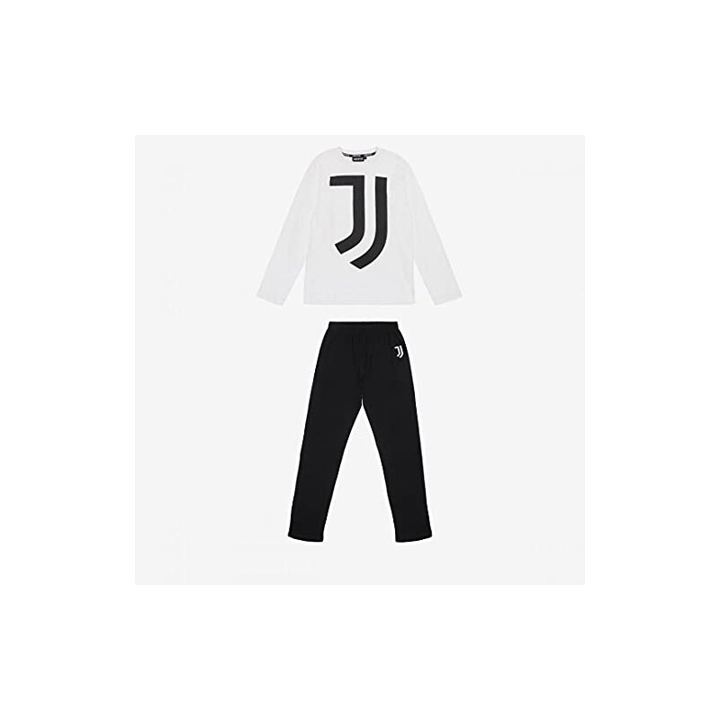 Pigiama Corto Maglia Manica Corta + Pantaloncini Juventus FC Prodotto Ufficiale Juve Uomo Adulto (Nero, L