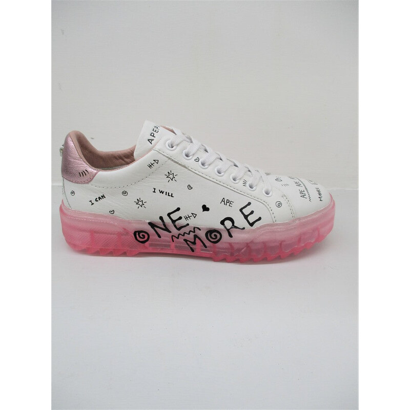 Sneaker pelle donna APEPAZZA HALMA bianco/rosa