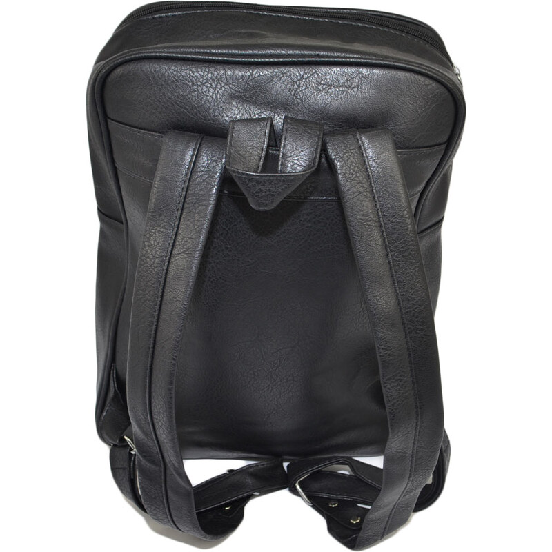 Malu Shoes Zaino nero uomo borsa medio rettangolare 13 pollici laptop portatile pu pelle con zip backpack casual elegante