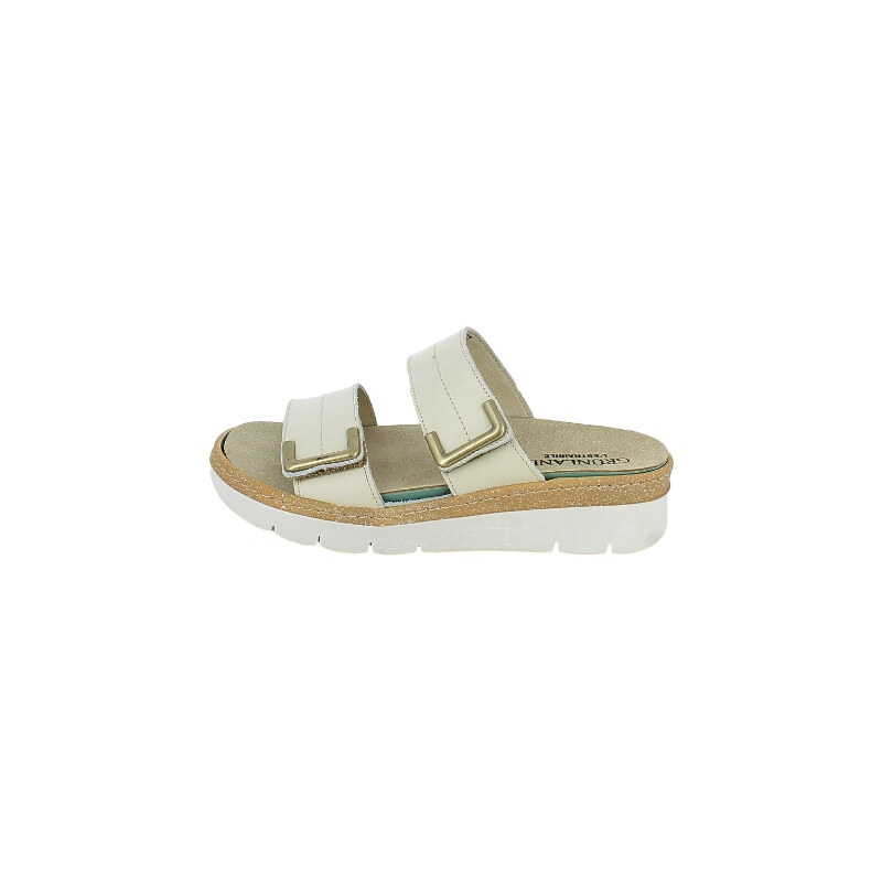 GRUNLAND DIDA CE0462 argento ciabatte donna plantare estraibile strappi