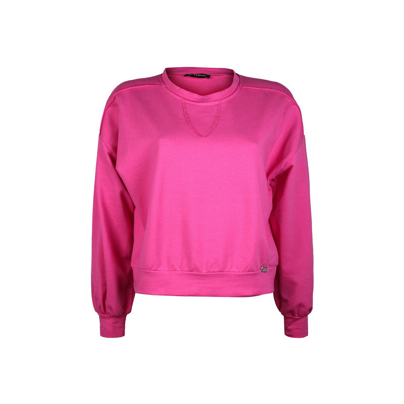 Baci & Abbracci Felpa Cropped In Cotone Sportive Donna Fucsia Taglia M