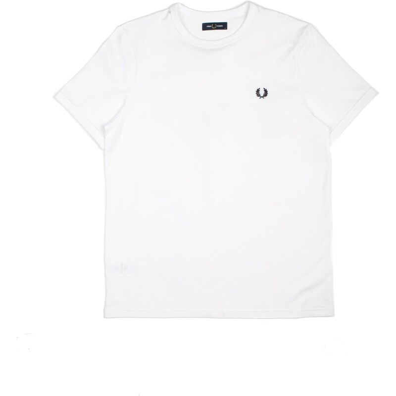 Fred Perry T-Shirt Ricamo Laterale Ringer Tee Bian
