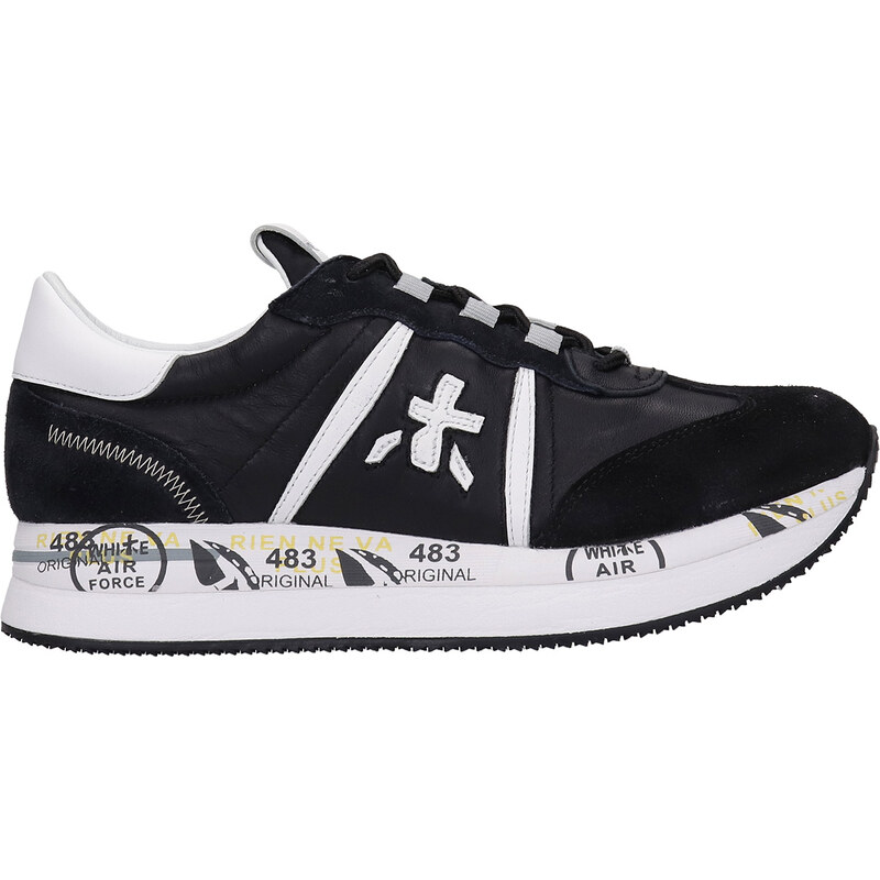 PREMIATA Sneakers Donna Conny_6671 In Camoscio E Nylon – Colore Crema, Suola Oversize In Gomma, Punta Tonda - 3