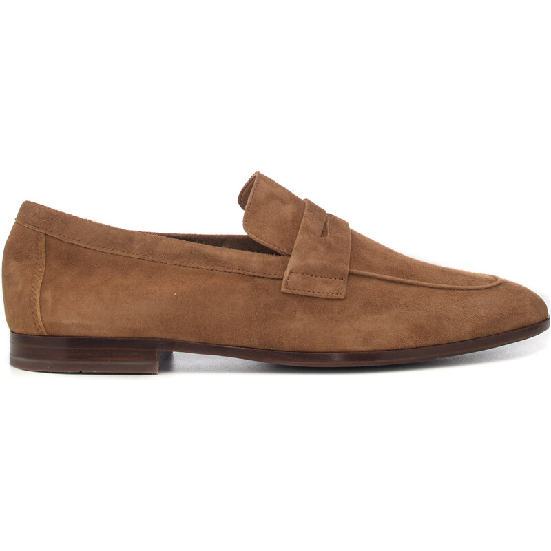 Mocassini Uomo, Con Nappine - Blu, Vera Pelle