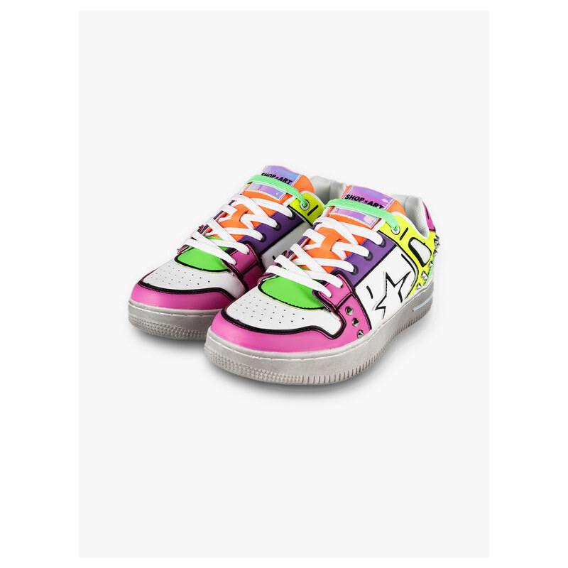 Shop Art Basket Bassa Hailey Sneakers Donna Con Borchie Basse Multicolore Taglia 41