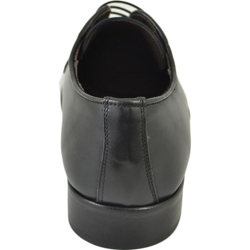 Malu Shoes Scarpe uomo stringate vera pelle nera spazzolata a mano fondo classico vero cuoio con antiscivolo moda elegante
