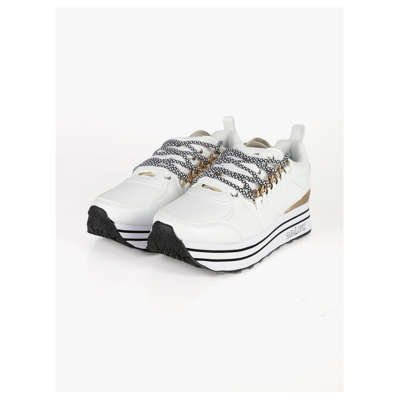 Saralòpez Sneakers Donna Con Platform Basse Bianco Taglia 40