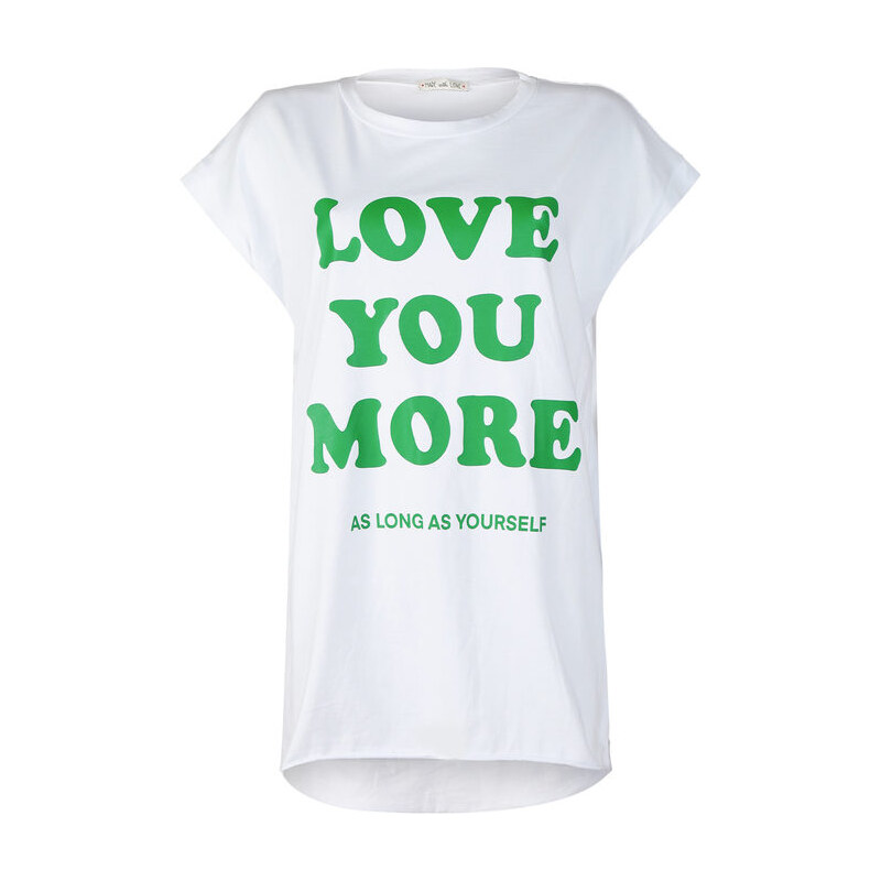 Jamoiselle Maxi T-shirt Donna Con Scritta Manica Corta Verde Taglia Unica