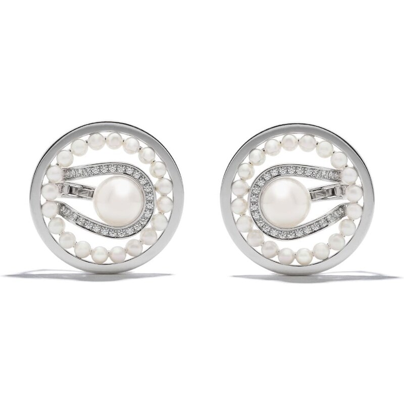 Orecchini A Bottone In Perle Akoya Grigie Naturali 11-12mm - Argento Placcato, Chiusura A Vite