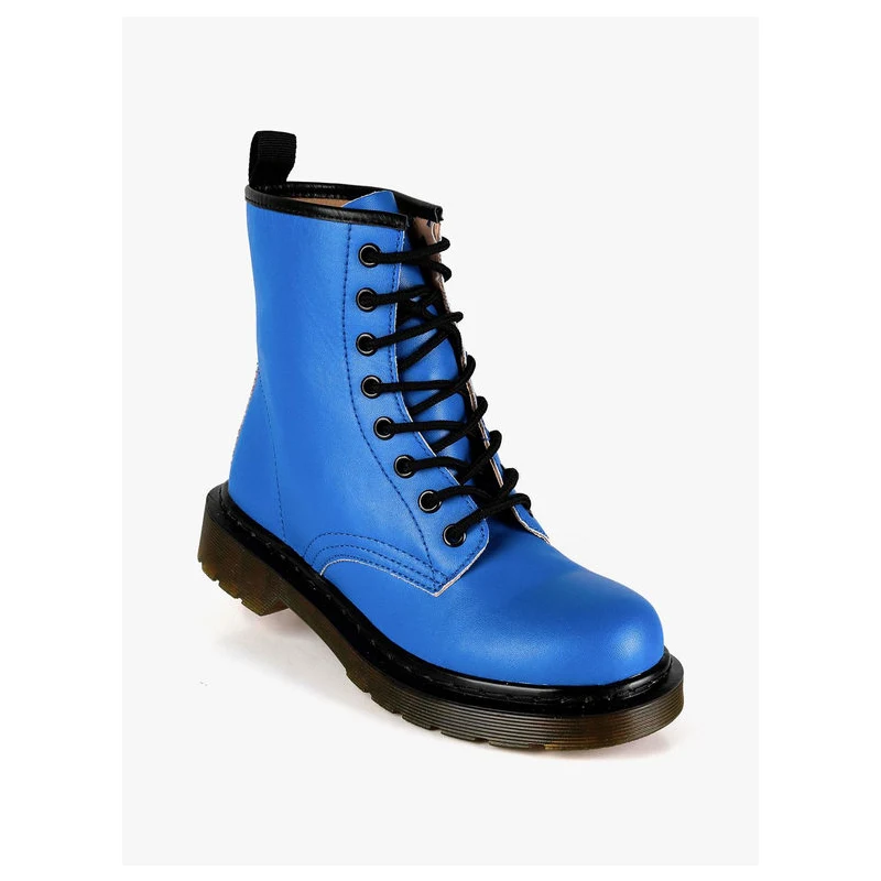 Martin Pescatore Anfibi Stringati In Ecopelle Donna Blu Taglia 39