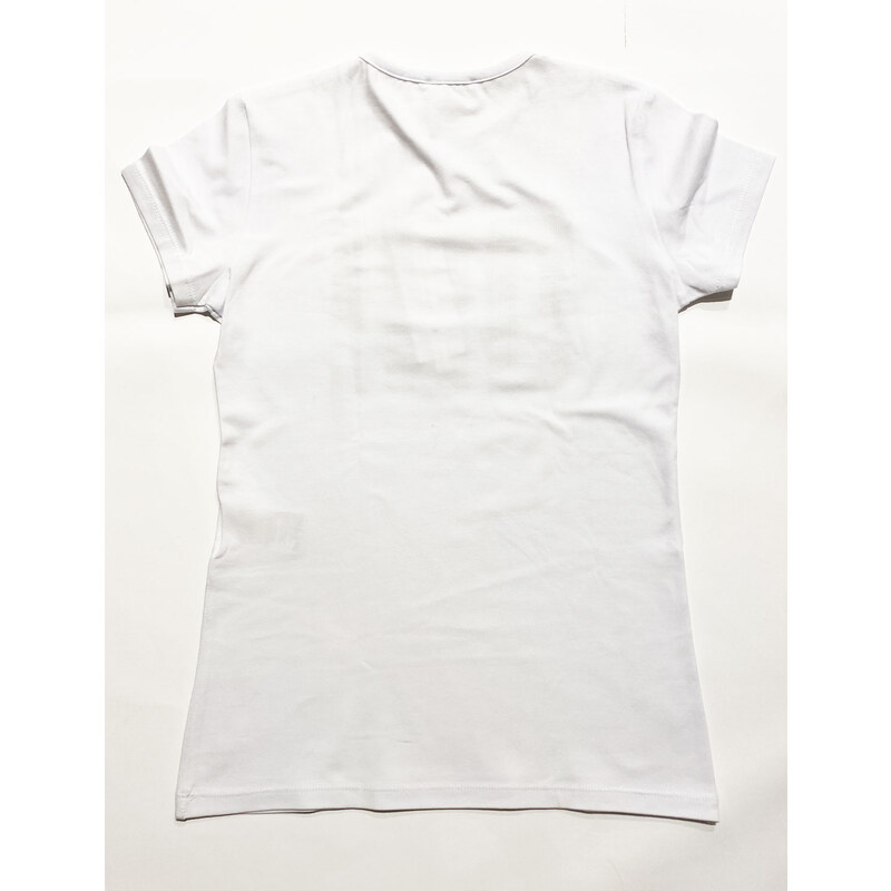 ARTIGLI A08696 T-shirt bianca bambina con borchie e strass 