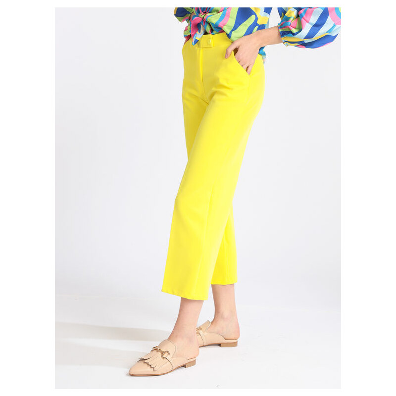 Frenetika Pantaloni Cropped Da Donna Eleganti Giallo Taglia Xl 