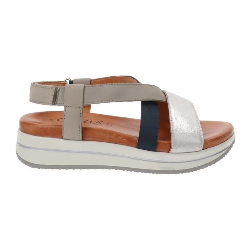 Dr.Scholl Sabaudia Sandalo Donna con Zeppa Argento 36