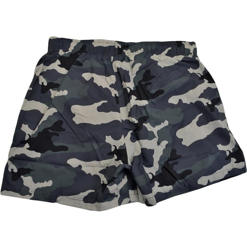 Malu Shoes Costume uomo grigio fantasia militare box con rete interna pantaloncino corto laccio made in italy asciugatura rapida