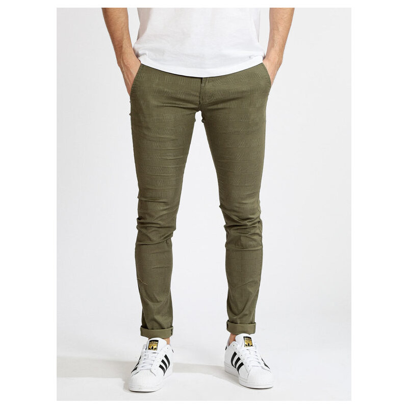 3-d Jeans Pantaloni Uomo Slim Fit In Cotone Casual Verde Taglia 46