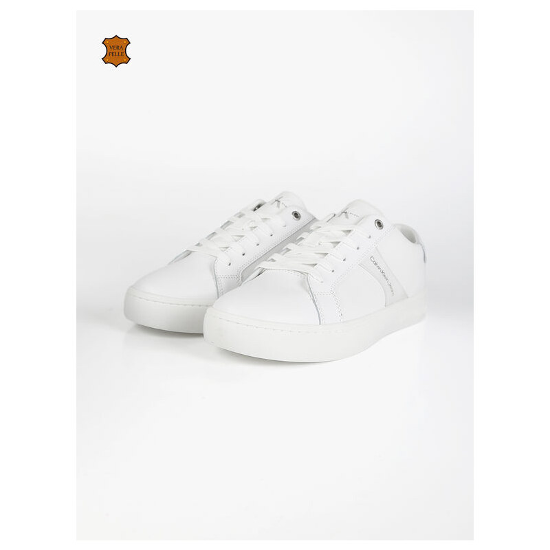 Calvin Klein Classic Cupsole 2 Sneakers In Pelle Uomo Basse Bianco Taglia 40